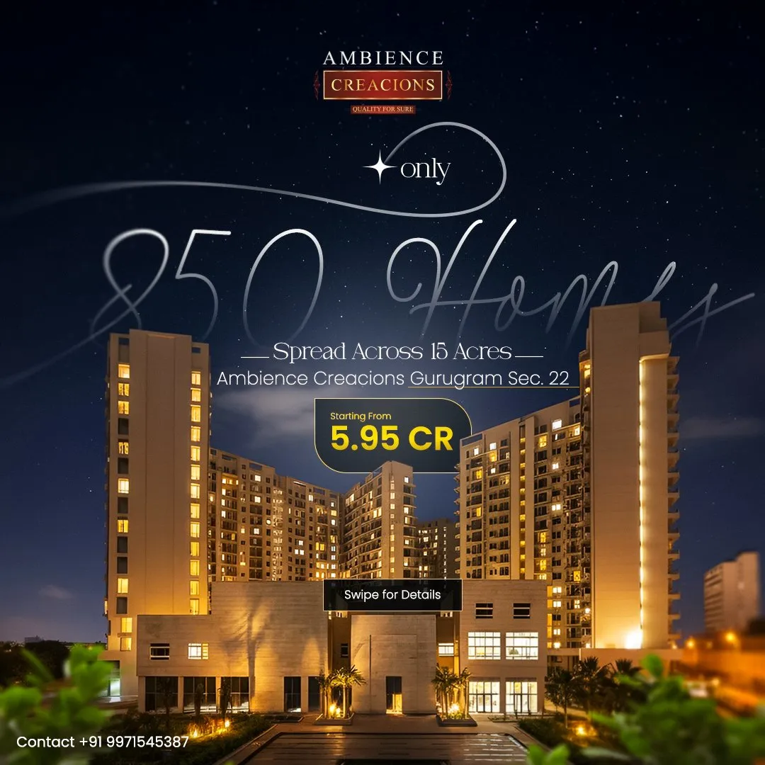 The 850 Homes awareness post: the towers at night.