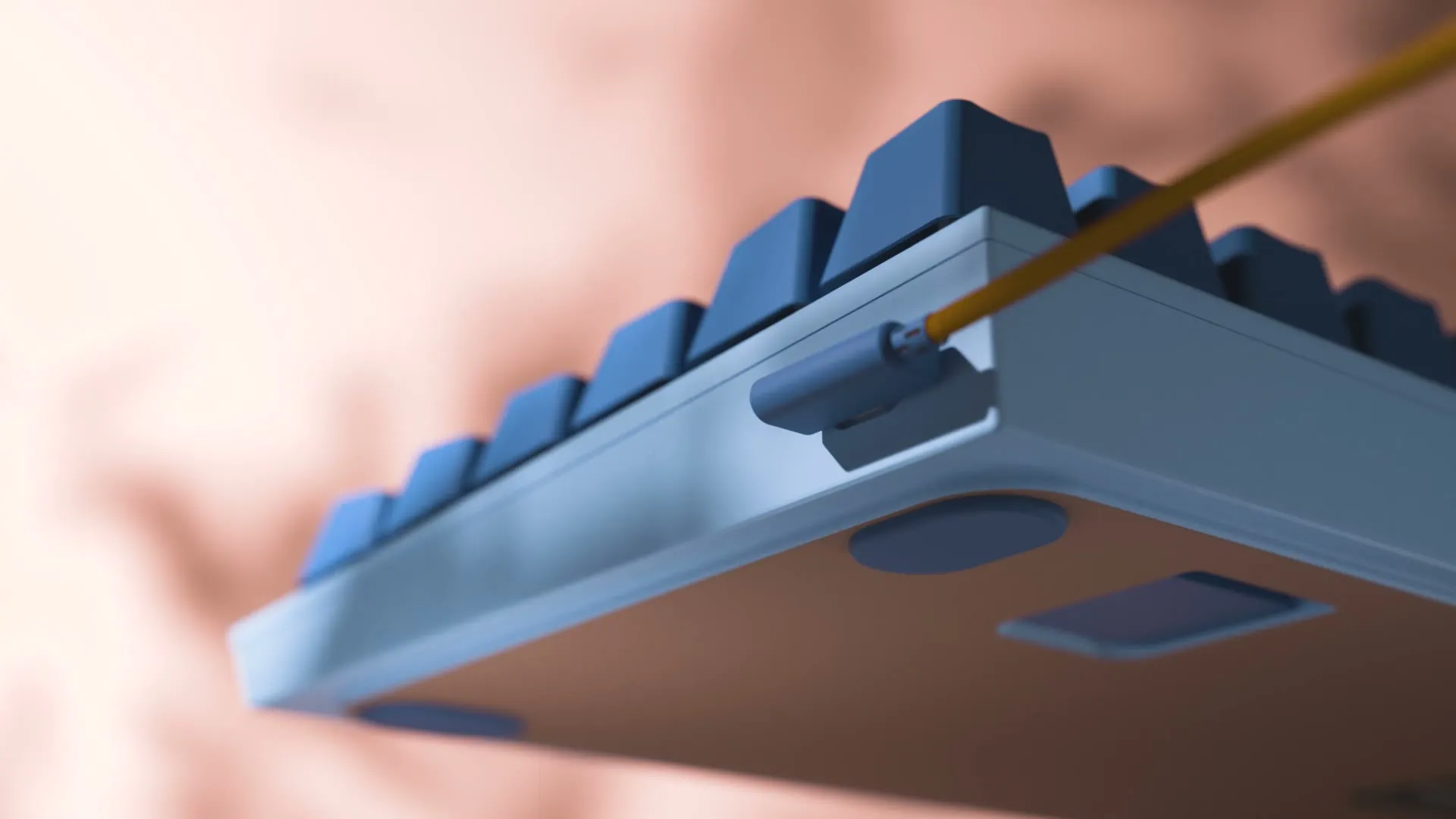 The blue build, underside.