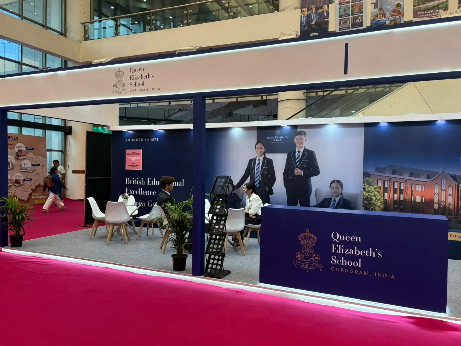 Queen Elizabeth School booth built on the show floor