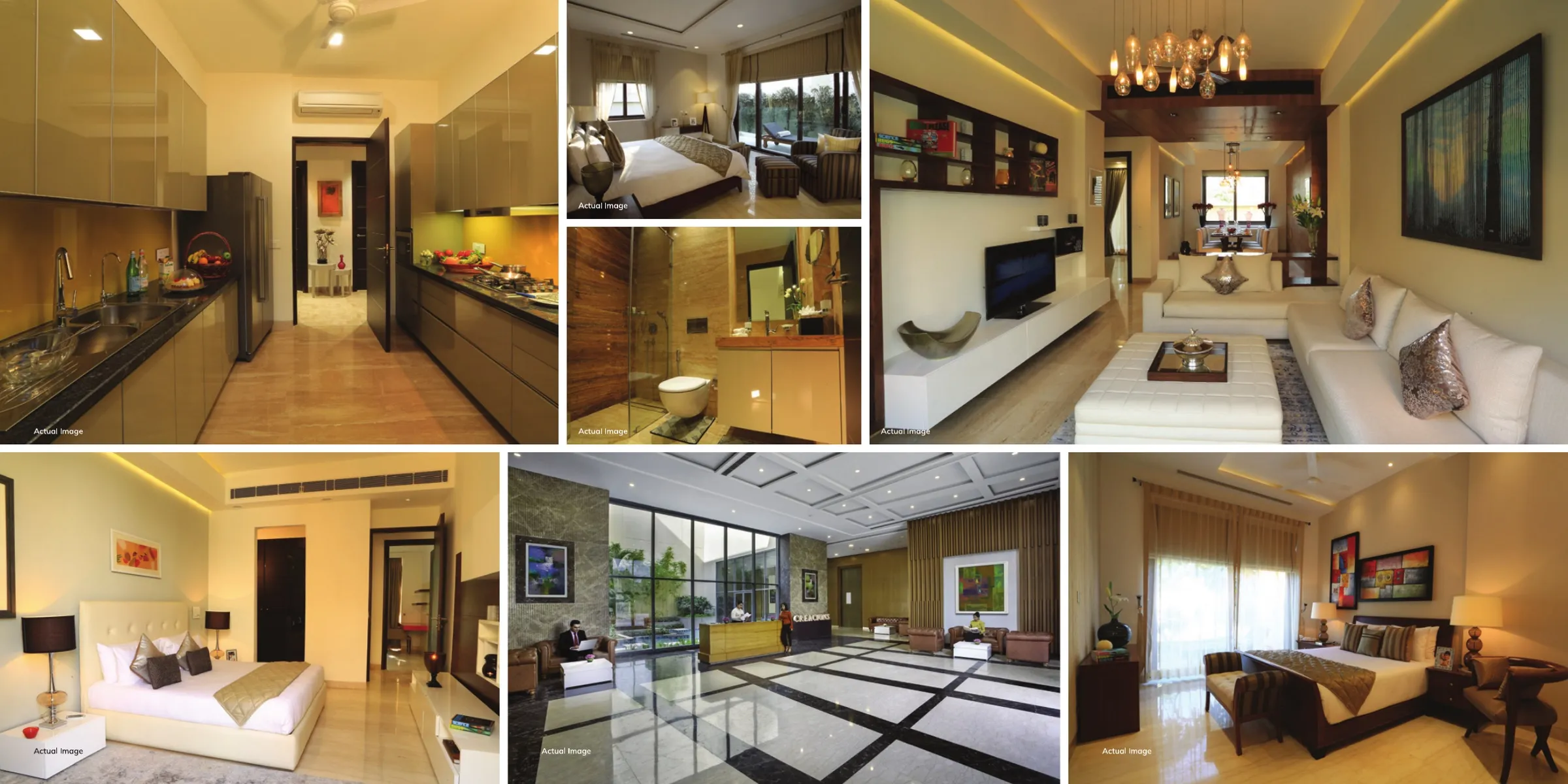 Inside the homes and lobby, from the brochure.
