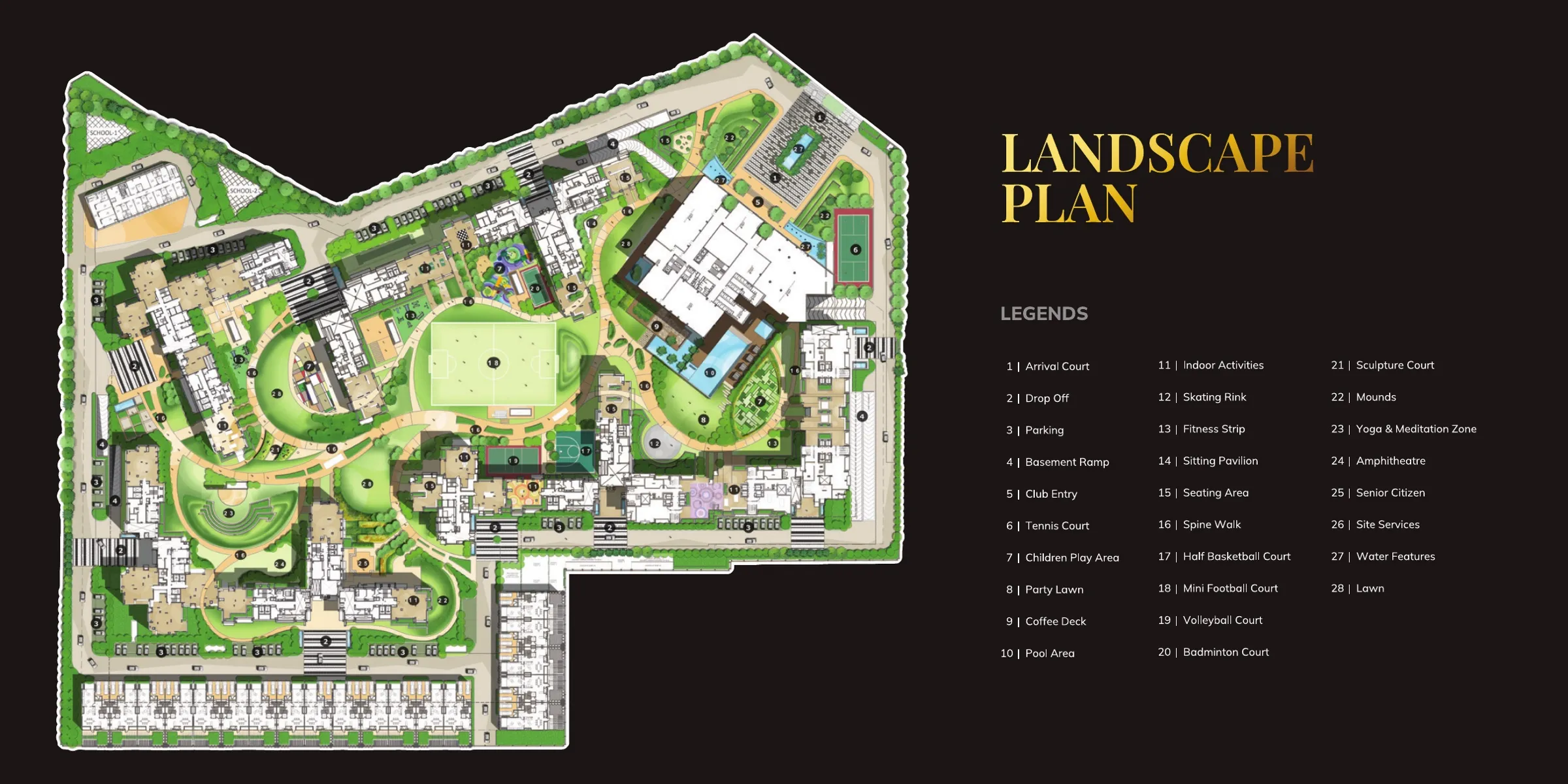 The landscape plan.