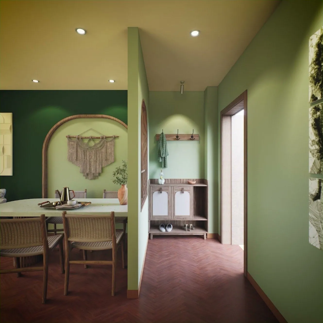 Entry and dining.