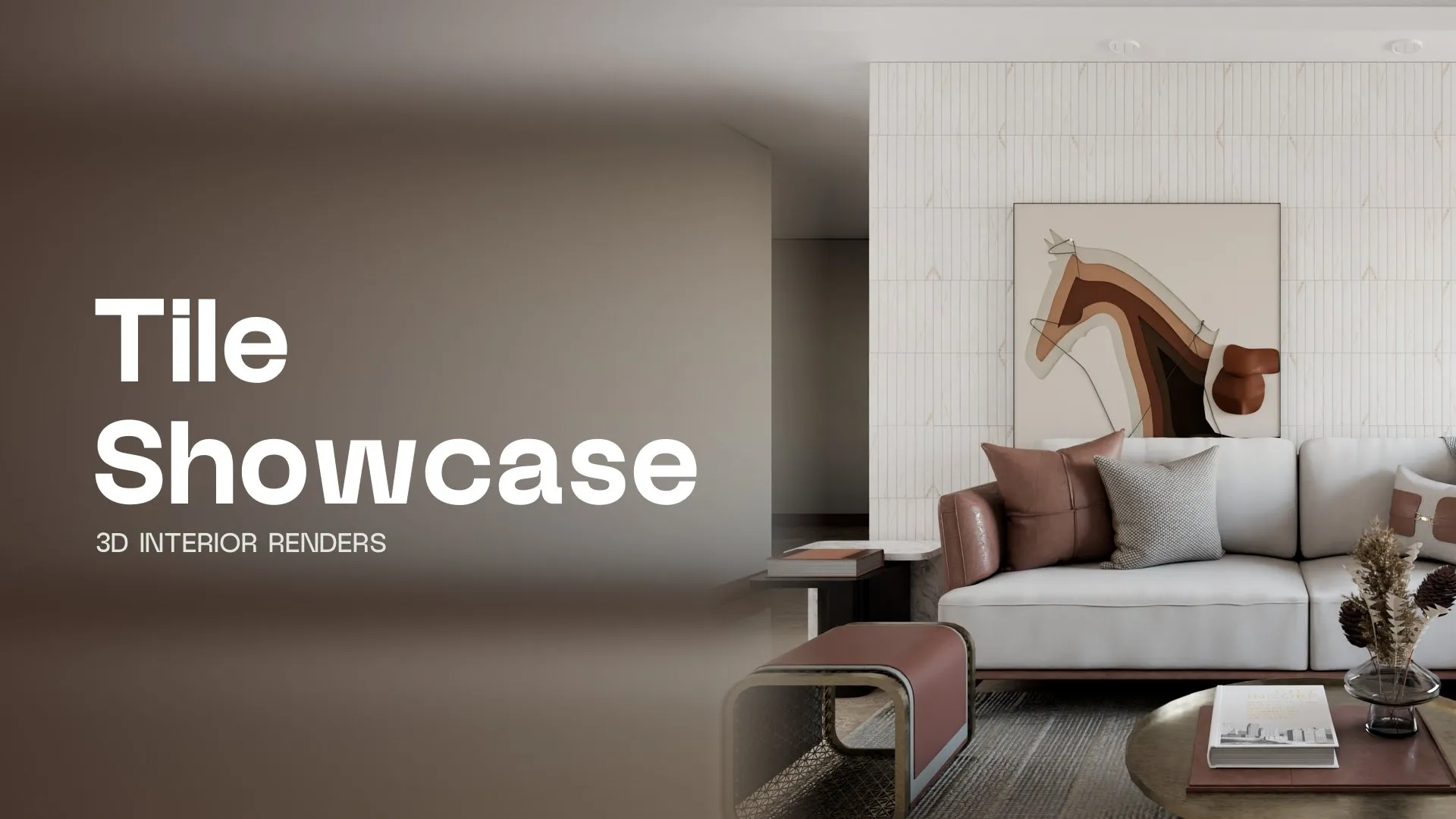 Interior tile showcase, 3D interior renders