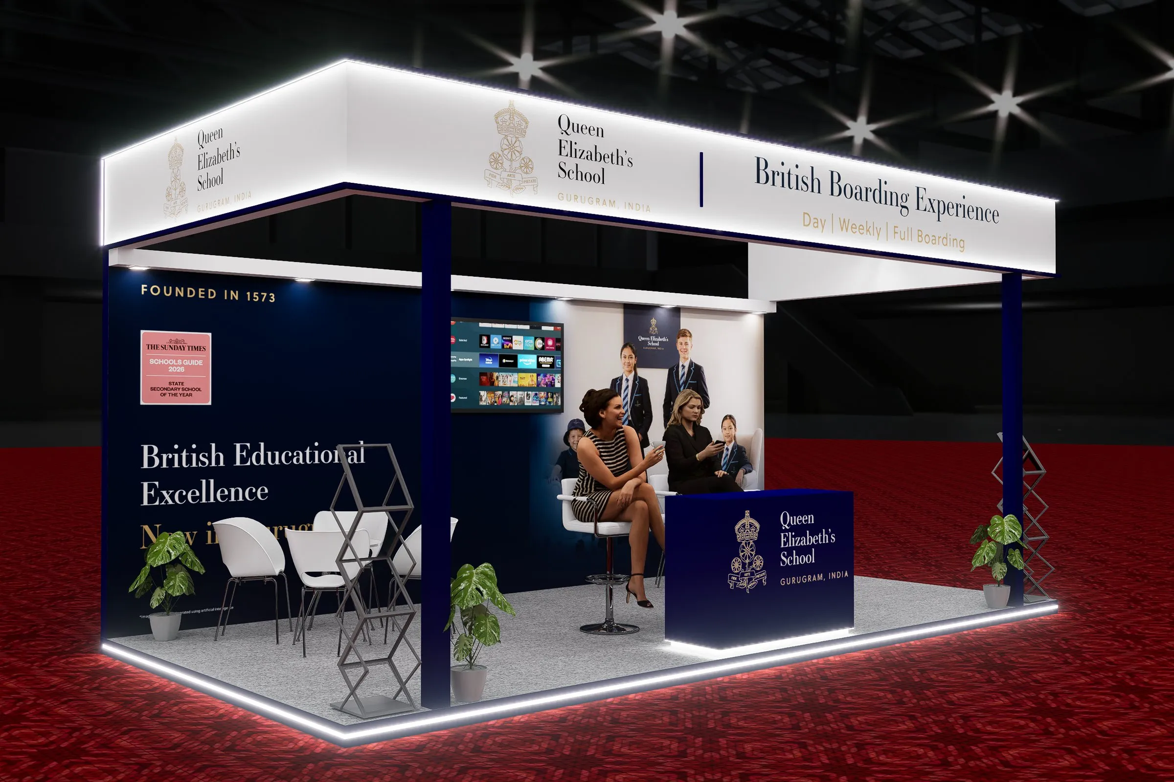 3D render of the booth