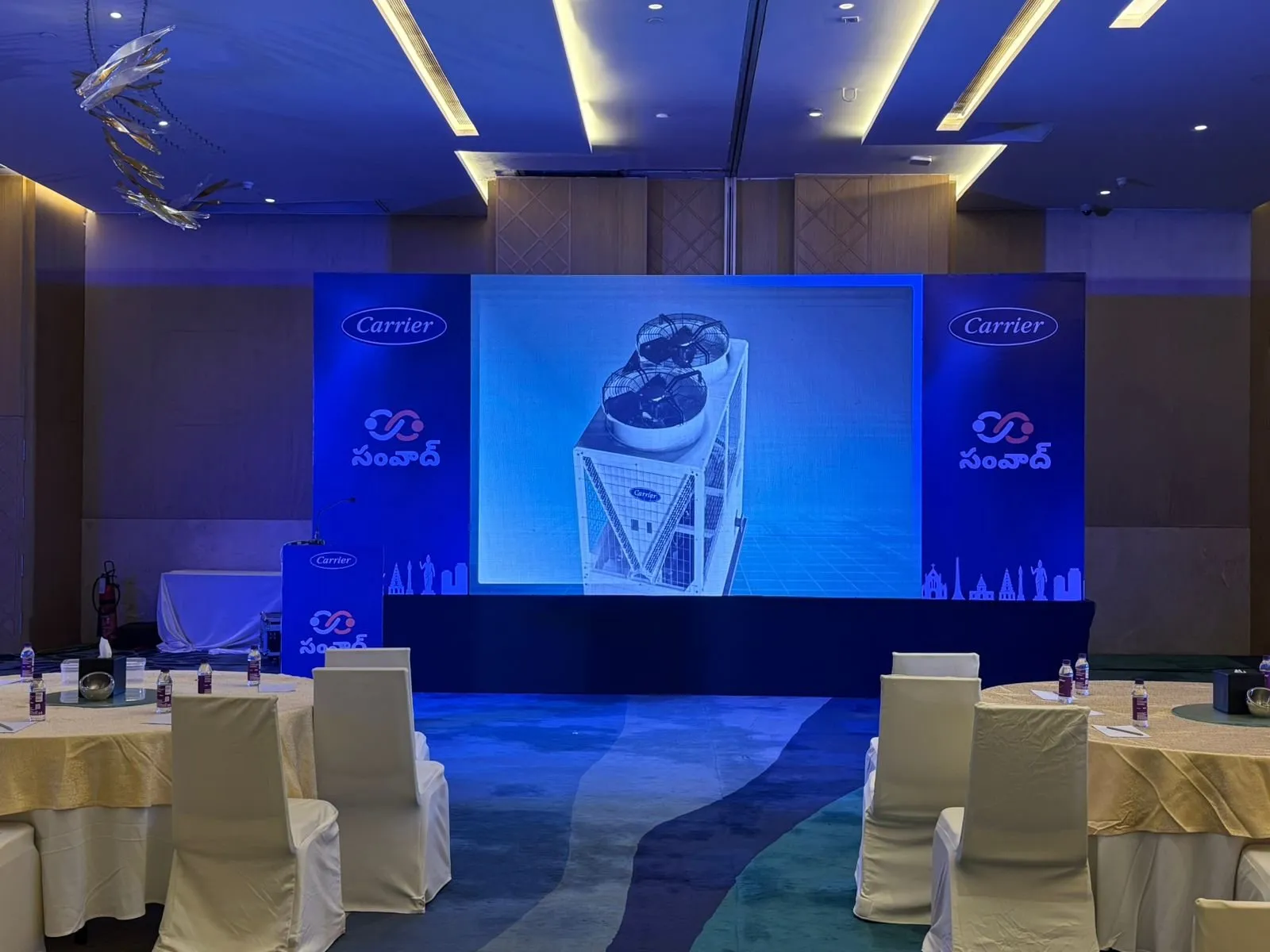 Carrier Samvaad stage with LED screen